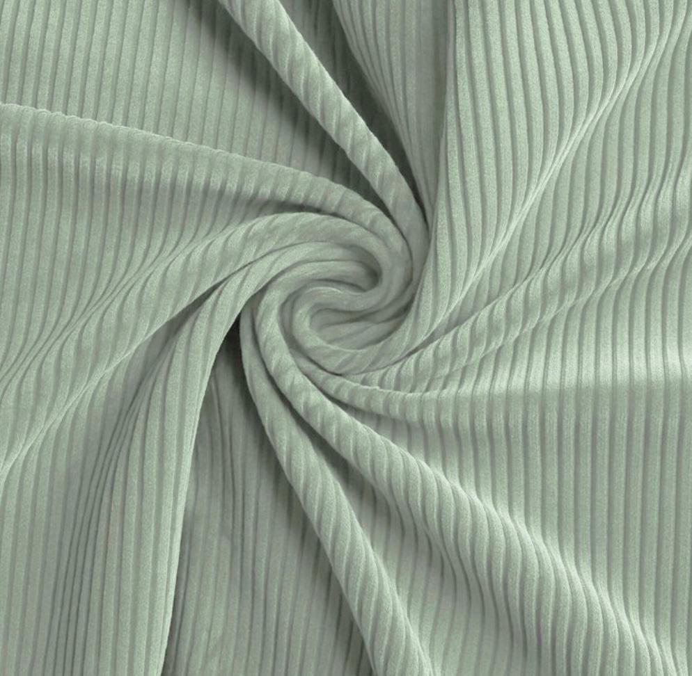 Breitcord Stoff Stretch  dusty grün